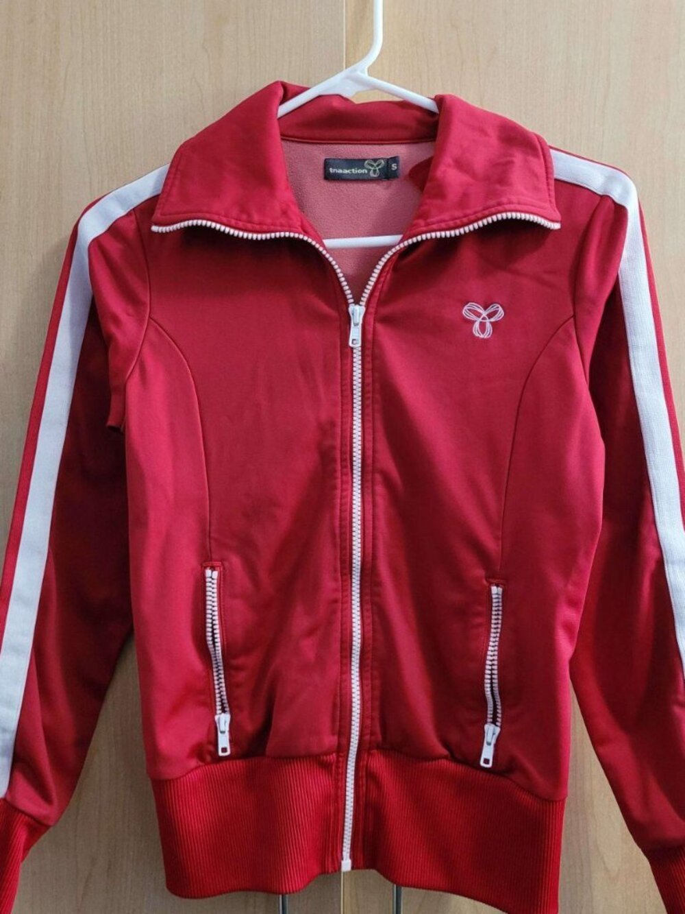 TNA Women's Red and White Sweatshirt